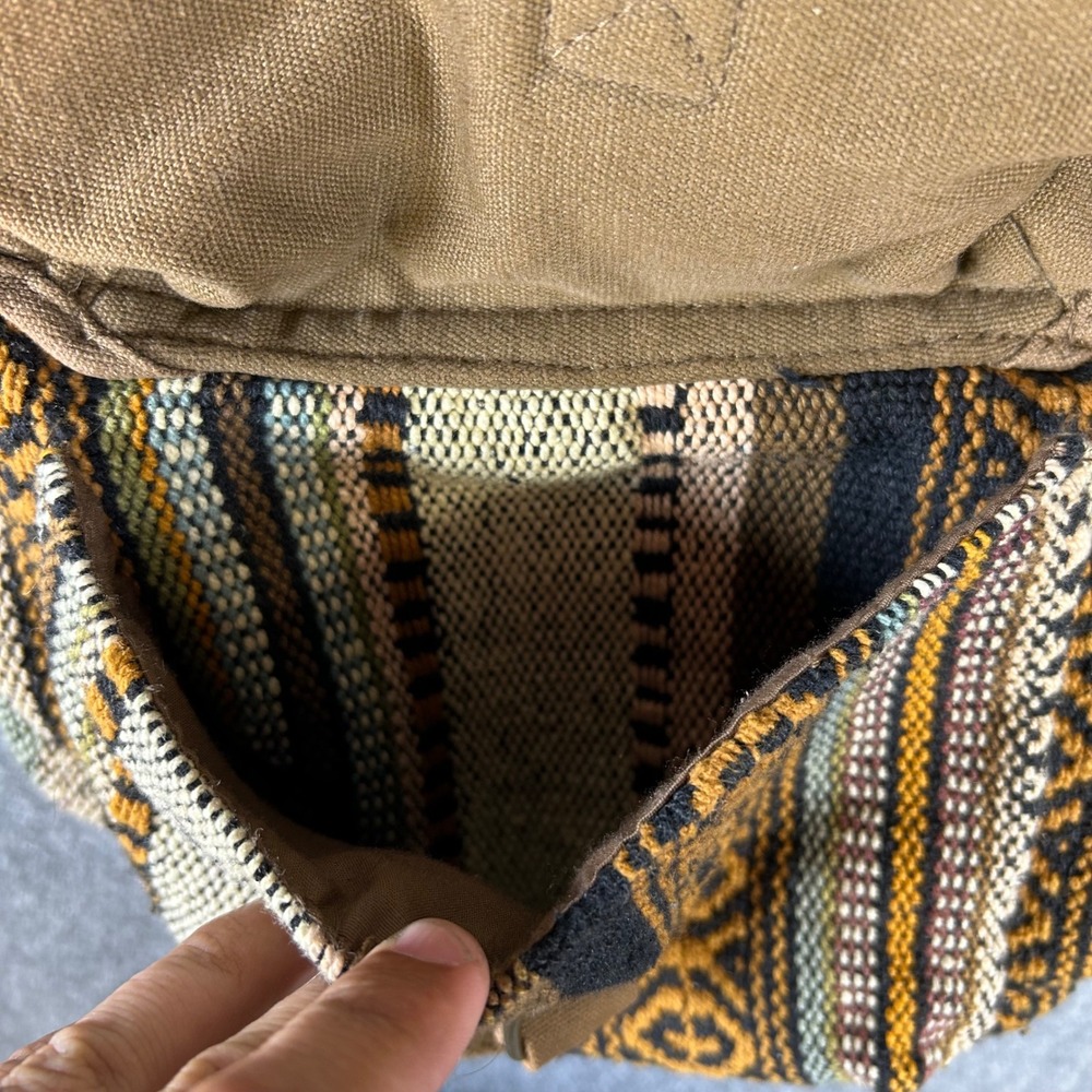 Catori Sun N Sand Woven Tapestry Backpack Southwestern Boho Brown Geometric Bag - Picture 4 of 8